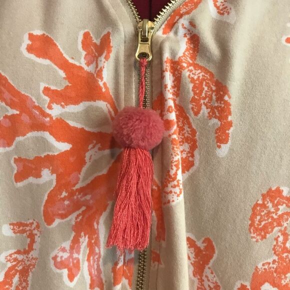 Belle by Kim Gravel Primabelle Knit Ciao Bella! Tassel Zip Top Size Large Coral - Picture 6 of 8